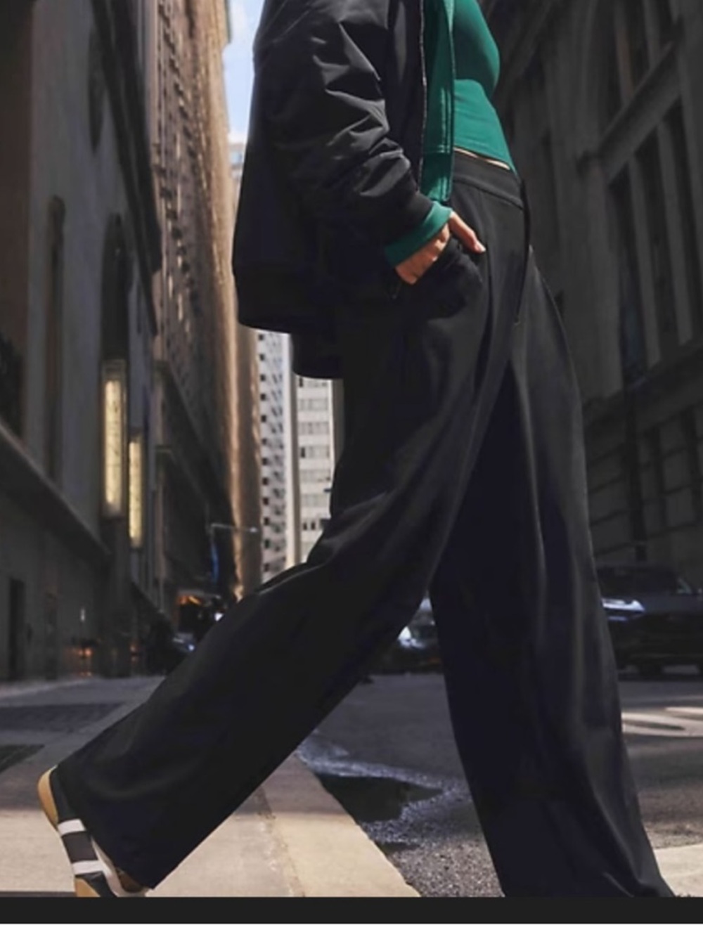 Athleta Black Wide-Leg Pinnacle Trousers